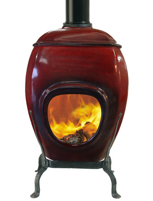 Deep Red Eartfire Ceramic Firepot